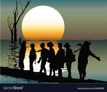 people adventure silhouette with sunset background people adventure silhouette with sunset background