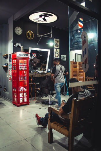 People At A Barber Shop People At A Barber Shop