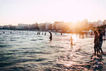 People At The Beach During Golden Hour People At The Beach During Golden Hour