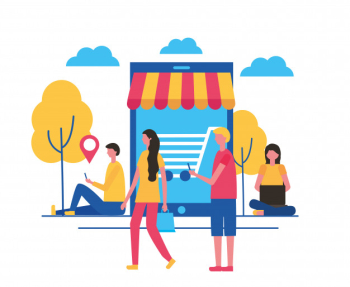People buying online Free Vector People buying online Free Vector