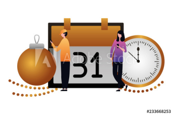 people calendar ball clock happy new year people calendar ball clock happy new year