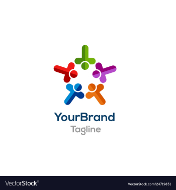 People colorful logo template vector image People colorful logo template vector image
