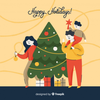 People decorating christmas tree christmas background People decorating christmas tree christmas background