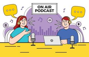 People Doing a Podcast Concept Free Vector People Doing a Podcast Concept Free Vector