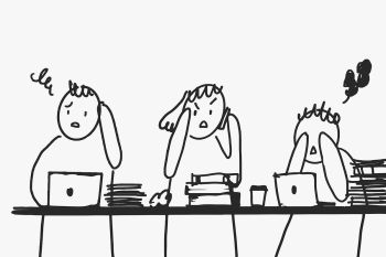 People doodle stressed office workers… | Free stock illustration | High Resolution graphic