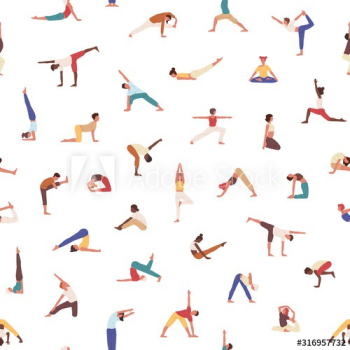 People exercising yoga vector seamless pattern People exercising yoga vector seamless pattern