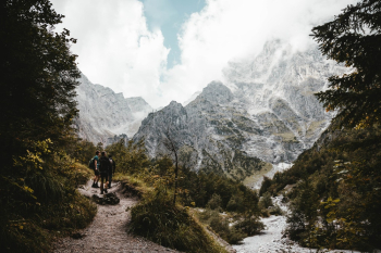 People Hiking Near Mountains People Hiking Near Mountains