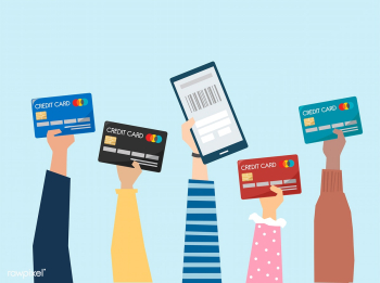 People holding credit cards illustration | Free stock vector - 437567