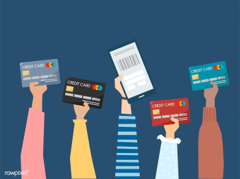 People holding credit cards illustration | Free stock vector - 437572