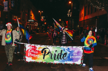 People in Parade With Banner People in Parade With Banner