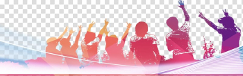 People party , Silhouette Graduation ceremony, Pink Youth silhouette figures transparent background PNG clipart