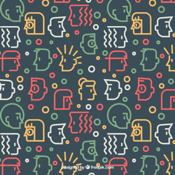 People pattern with faces silhouette People pattern with faces silhouette