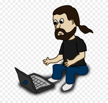 People Sitting Cliparts 20, Buy Clip Art - Man On Laptop Cartoon