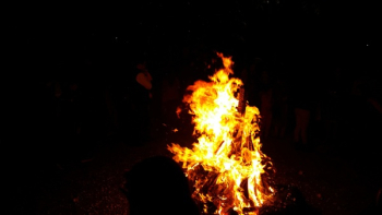 People Standing in Front of Fire People Standing in Front of Fire