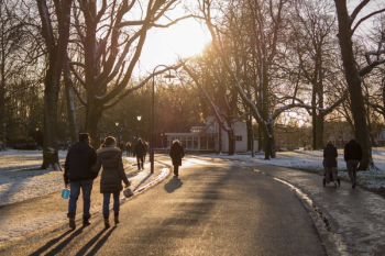 People Walking on Road during Sunset People Walking on Road during Sunset