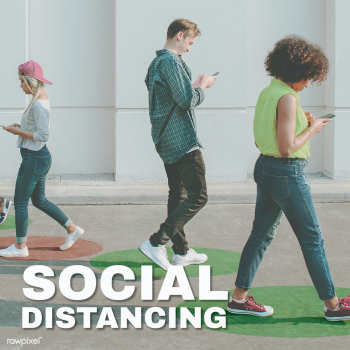 People walking with social distancing in public mockup | Free  psd mockup - 2303392