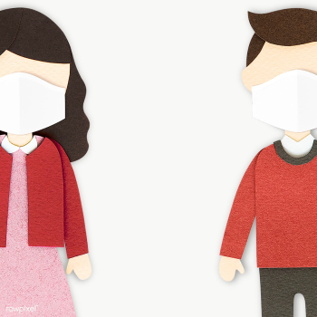 People wearing face masks in public paper craft design element | Free  transparent png - 2319614