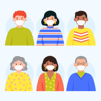 People wearing medical mask concept Free Vector People wearing medical mask concept Free Vector
