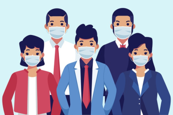 People wearing medical mask Free Vector People wearing medical mask Free Vector