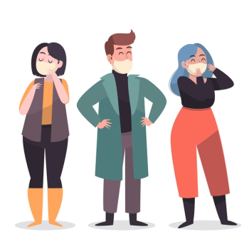 People wearing medical mask Free Vector People wearing medical mask Free Vector