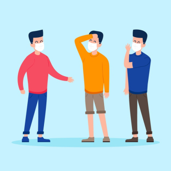 People wearing medical mask illustration Free Vector People wearing medical mask illustration Free Vector