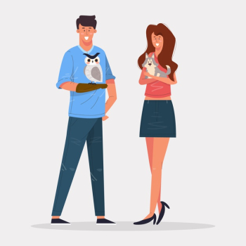 People with different pets illustrated Free Vector People with different pets illustrated Free Vector