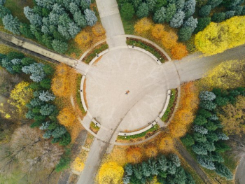 Perfect Fall Circle Park Aerial Perfect Fall Circle Park Aerial