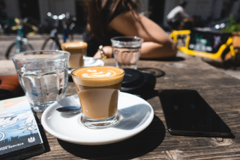 Perfect flatwhite on a sunny afternoon Perfect flatwhite on a sunny afternoon