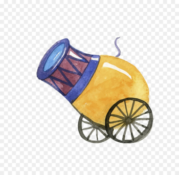 Performance Circus Illustration - Vector color painted circus cannon 
