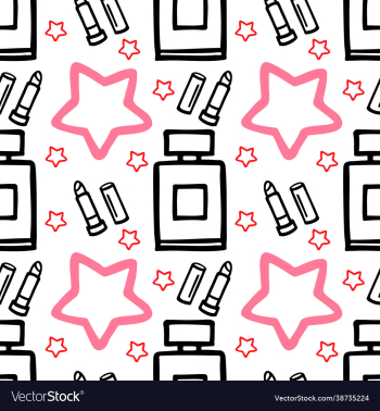 perfume lipstick cosmetics seamless pattern perfume lipstick cosmetics seamless pattern