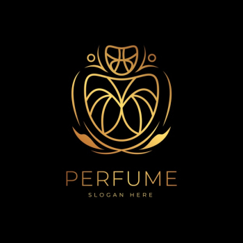 Perfume logo luxury golden design Free Vector