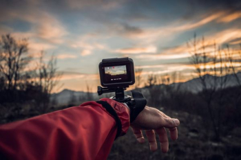 person carrying action camera person carrying action camera