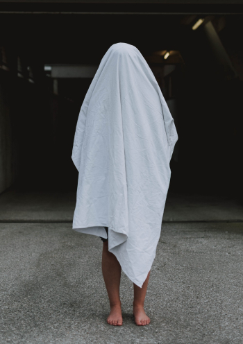 Person Covered with White Cloth Person Covered with White Cloth