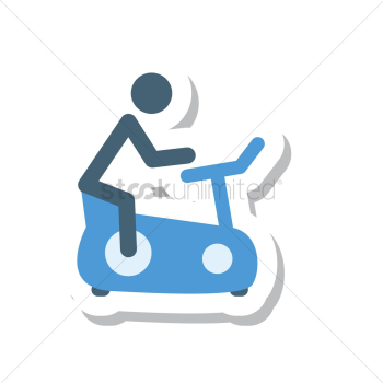 Person cycling on bicycle equipment Person cycling on bicycle equipment