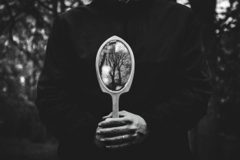Person Holding Hand Mirror Person Holding Hand Mirror