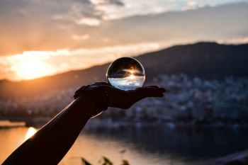 Person Holding Lensball Person Holding Lensball