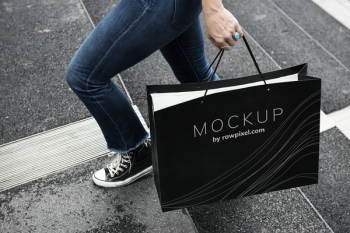 Person Holding Mockup Paper Bag Person Holding Mockup Paper Bag