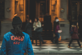 Person in Blue Jacket