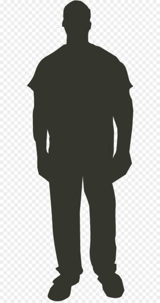Person Outline Clip art - Man Standing Silhouette 