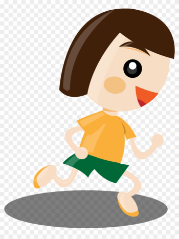 Person Running Clipart Image - Cartoon Girl Running Png