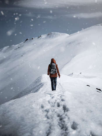 Person Walking on Snow Person Walking on Snow