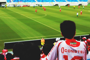 person watching soccer game person watching soccer game