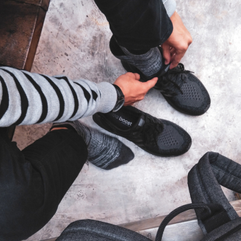 Person Wear Black Adidas Shoes Person Wear Black Adidas Shoes