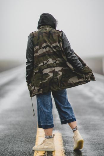Person Wearing Camouflage Jacket Person Wearing Camouflage Jacket