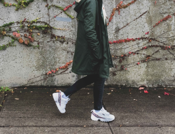 Person Wearing Green Coat and Rubber Shoes Person Wearing Green Coat and Rubber Shoes