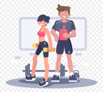 Personal Trainer, Physical Fitness, Exercise, Cartoon, Figurine PNG