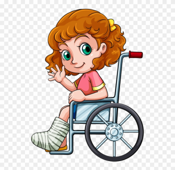 Personnages, Illustration, Individu, Personne, Gens - Little Girl Drawing In Wheelchair Personnages, Illustration, Individu, Personne, Gens - Little Girl Drawing In Wheelchair