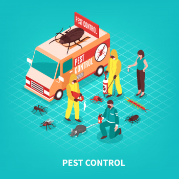 Pest control isometric illustration Free Vector Pest control isometric illustration Free Vector