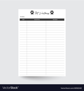 pet wellness log pet wellness log