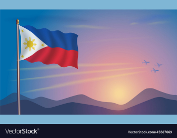 philippines flag in the morning sun philippines flag in the morning sun